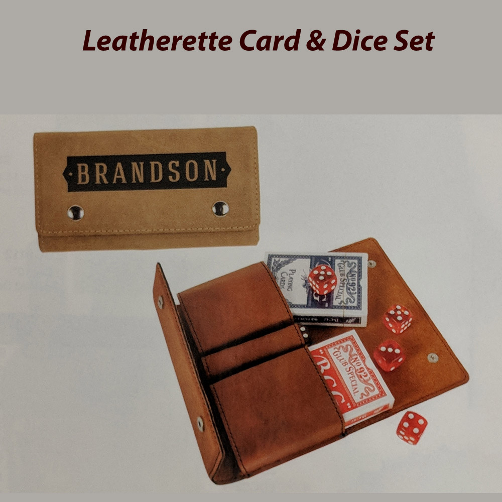 Leatherette Card and Dice Set 1