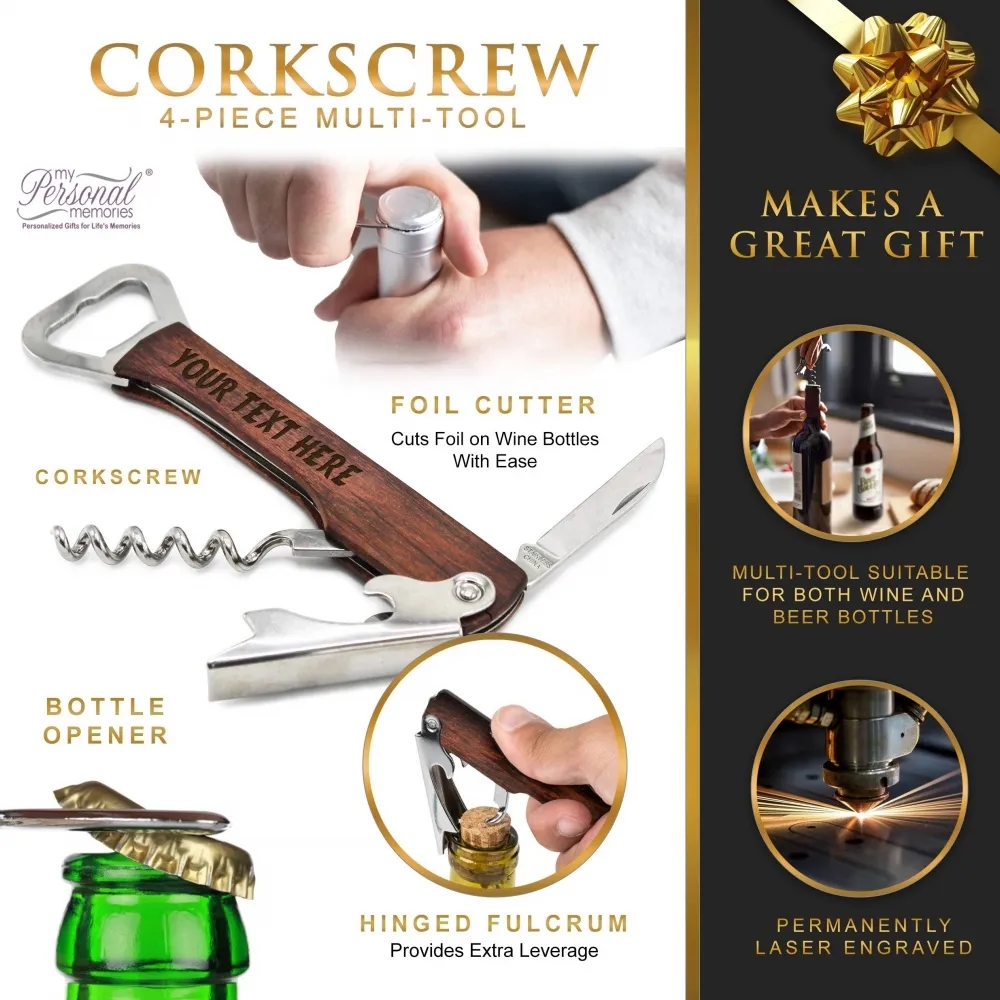 Wooden Handle Corkscrew Bottle Opener 2