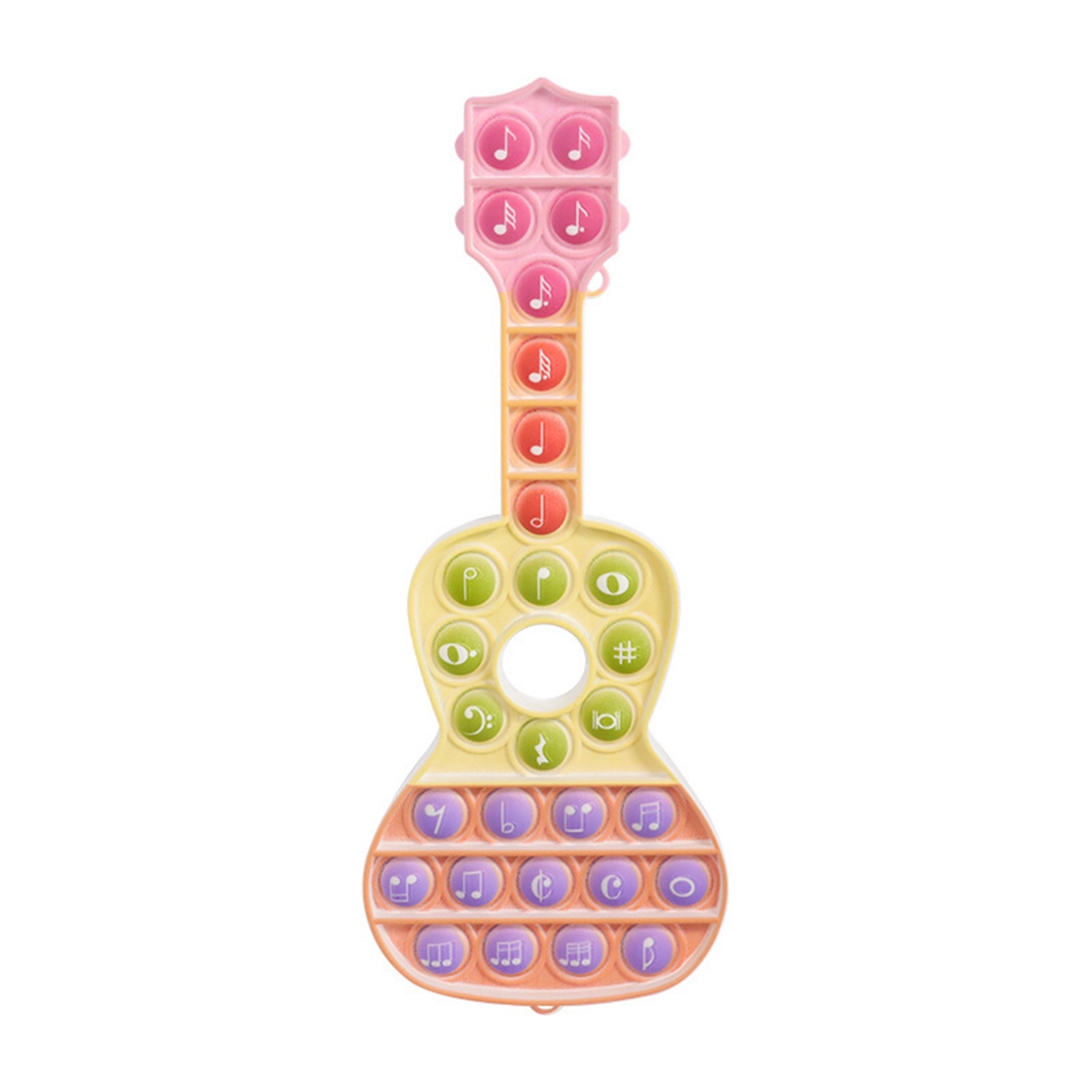 Guitar Shape Full Color Print Push Pop Bubble Fidget Toy 5
