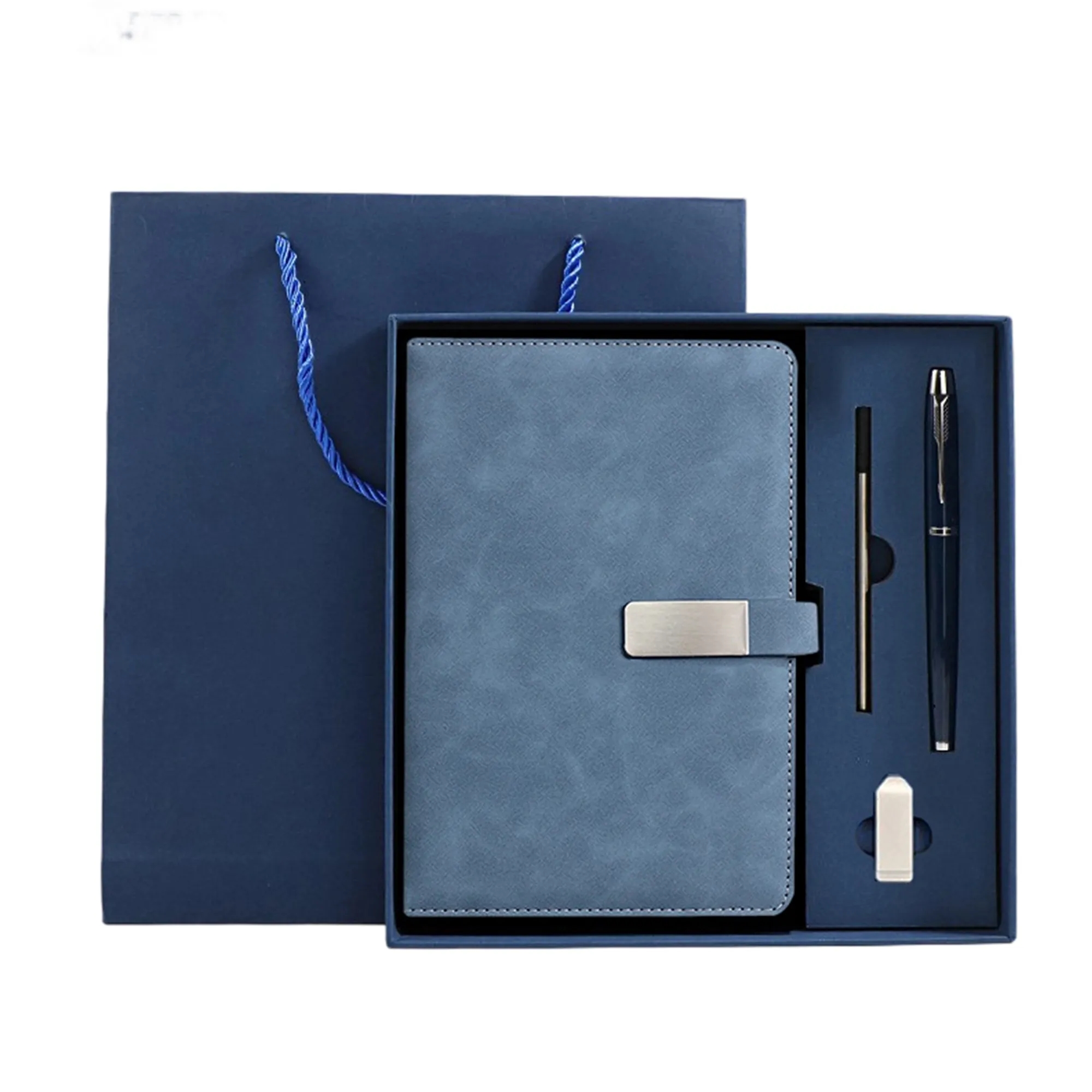 MOQ 50 Faux Leather Snap Notebook Gift Set 5