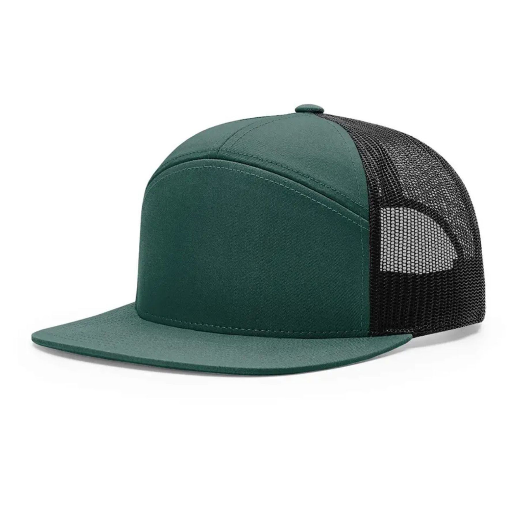 7 Panel Snapback Mesh Back Cap Flat Bill Trucker Hat 2