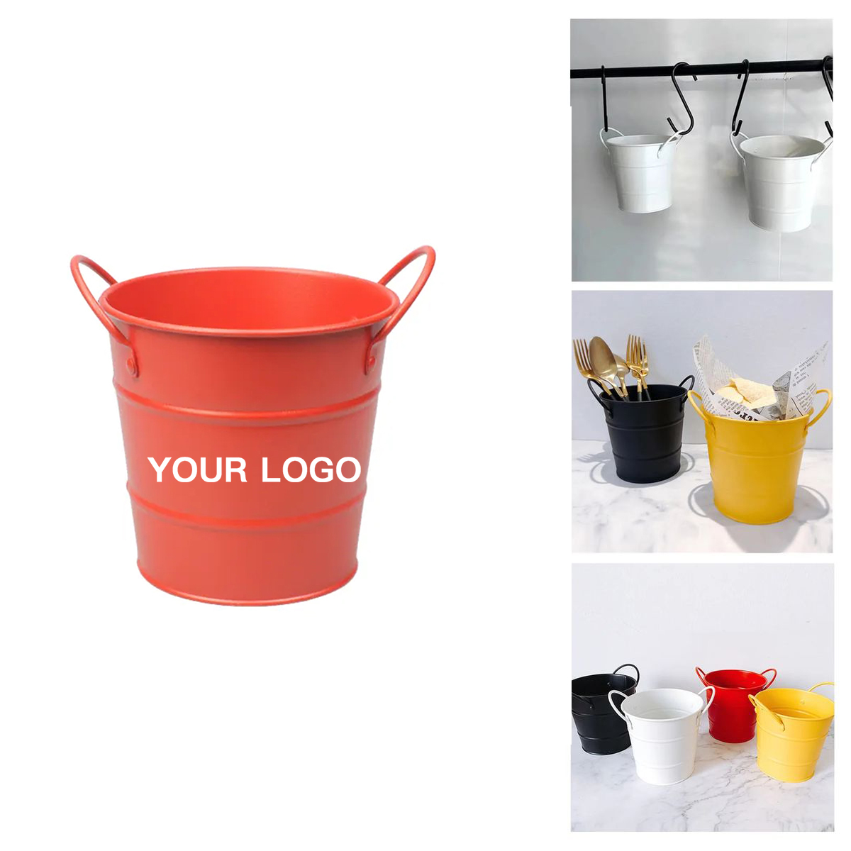 Durable Iron Bucket Container for Fries or Popcorn 2
