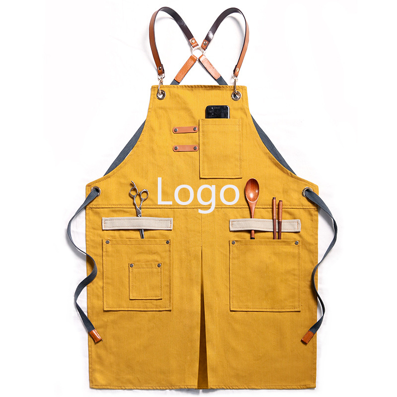 Chef Customized Sleeveless Adjustable Unisex Strap Aprons/ Large Pockets 5