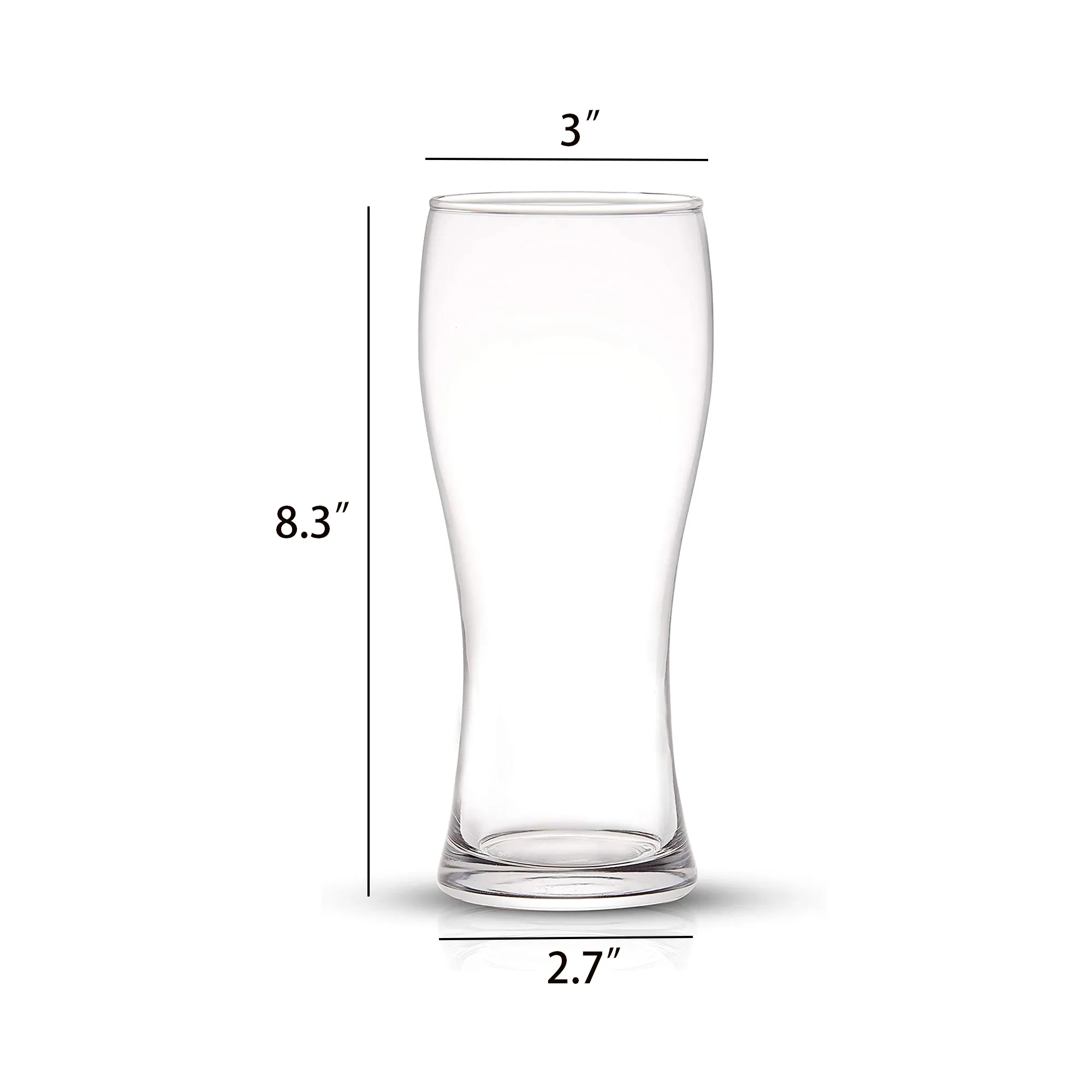 MOQ 48pcs 18.5oz Clear Glass Beer Mug 3
