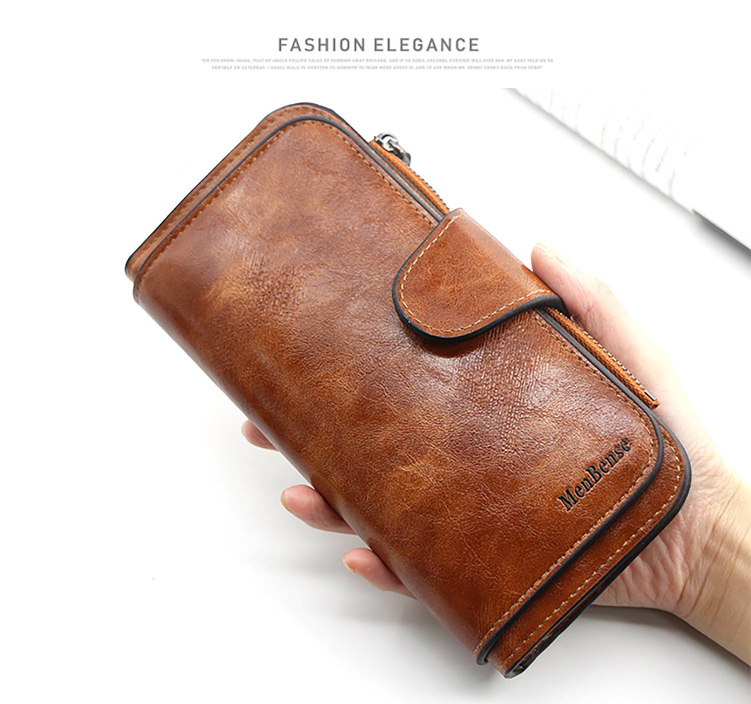 Women'S Large Capacity Magnetic Button Pu Leather Wallet 7