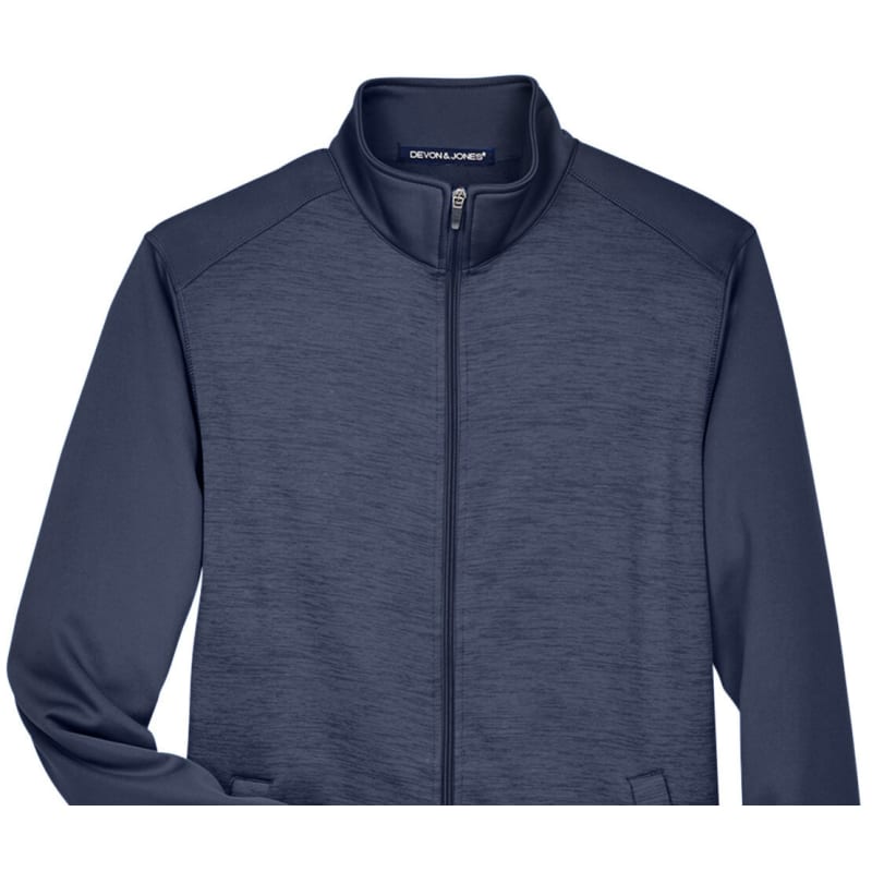 Devon & Jones Men's Newbury Colorblock Mélange Fleece Full-Zip 14