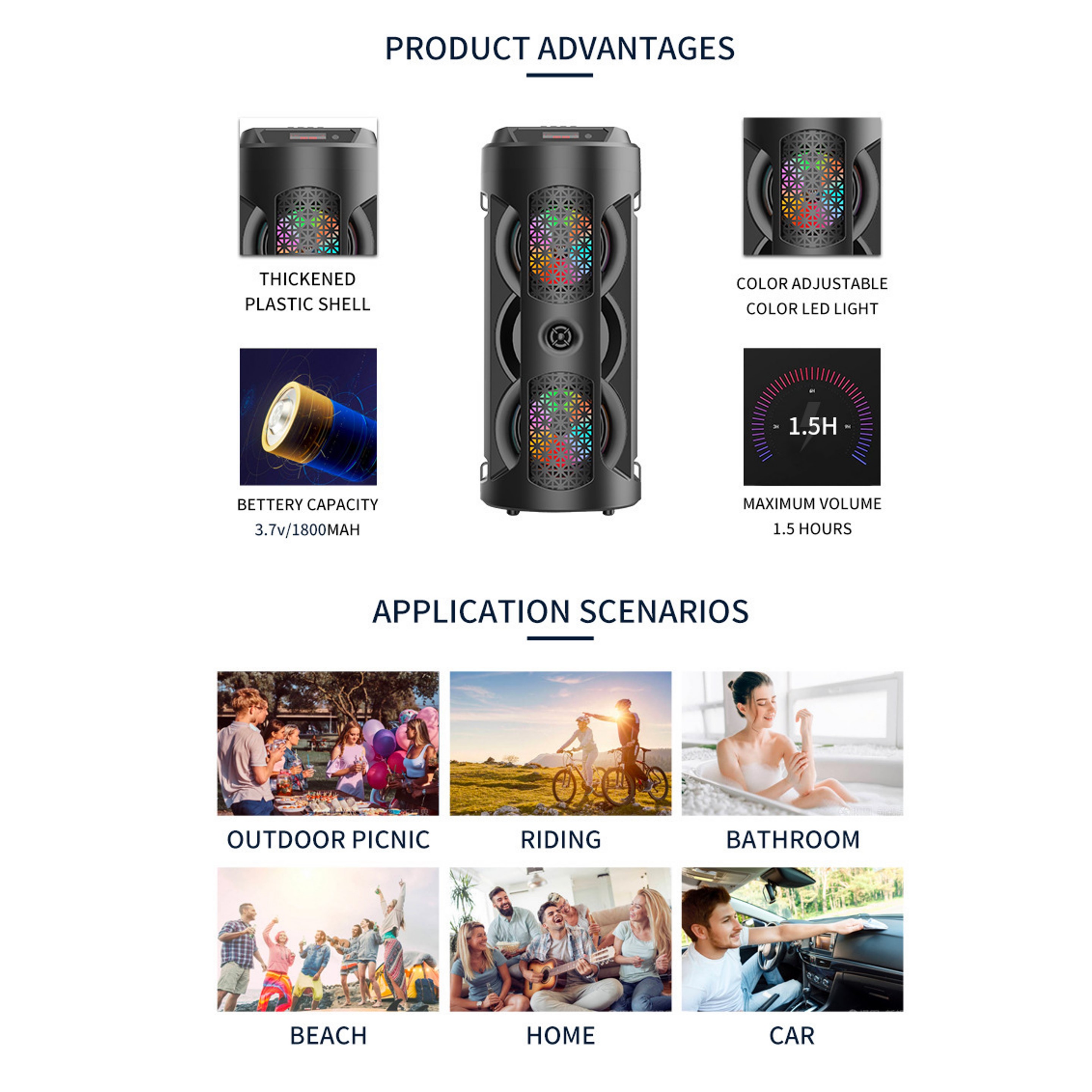 Multi Media Wireless Speaker with Strap (direct import) 3