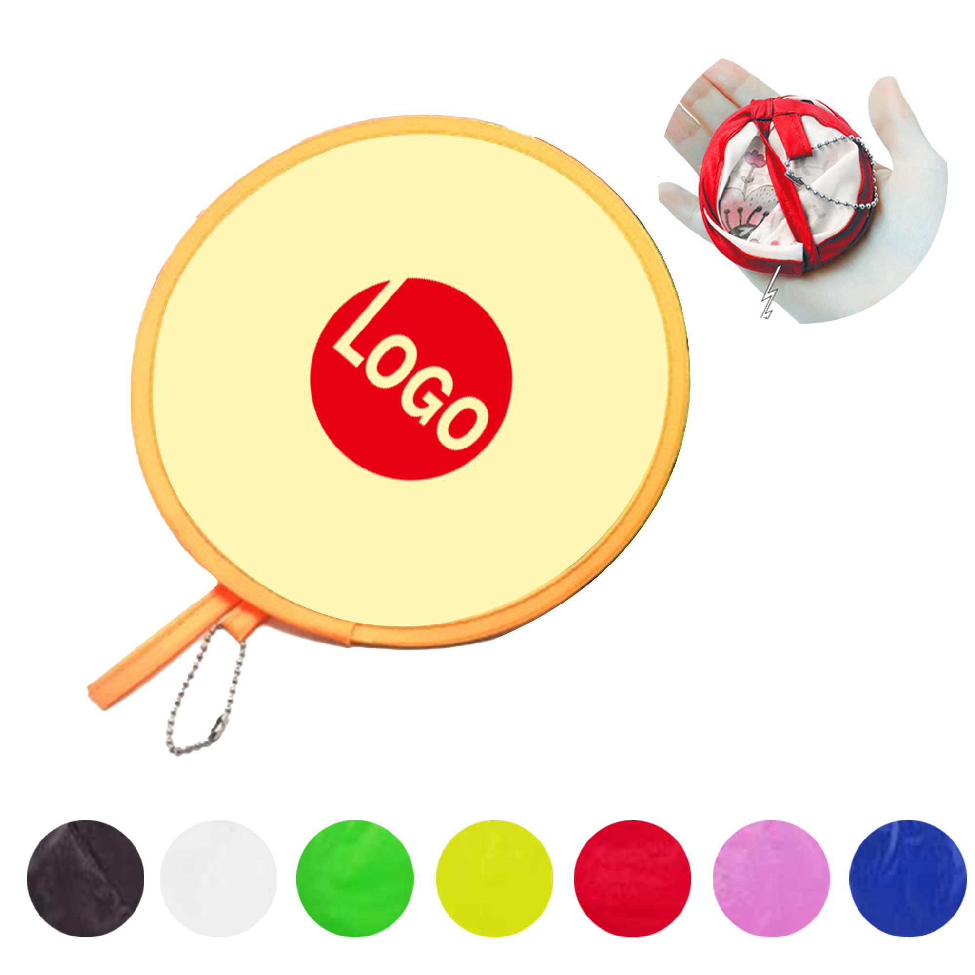 Folding Flyer Disk With Stainless Steel Ball Chain 2