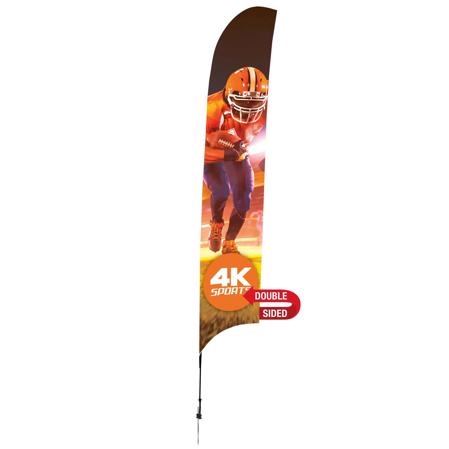 17' Streamline Razor Sail Sign Kit (Double-Sided with Ground Spike & Ground Anchor) 2
