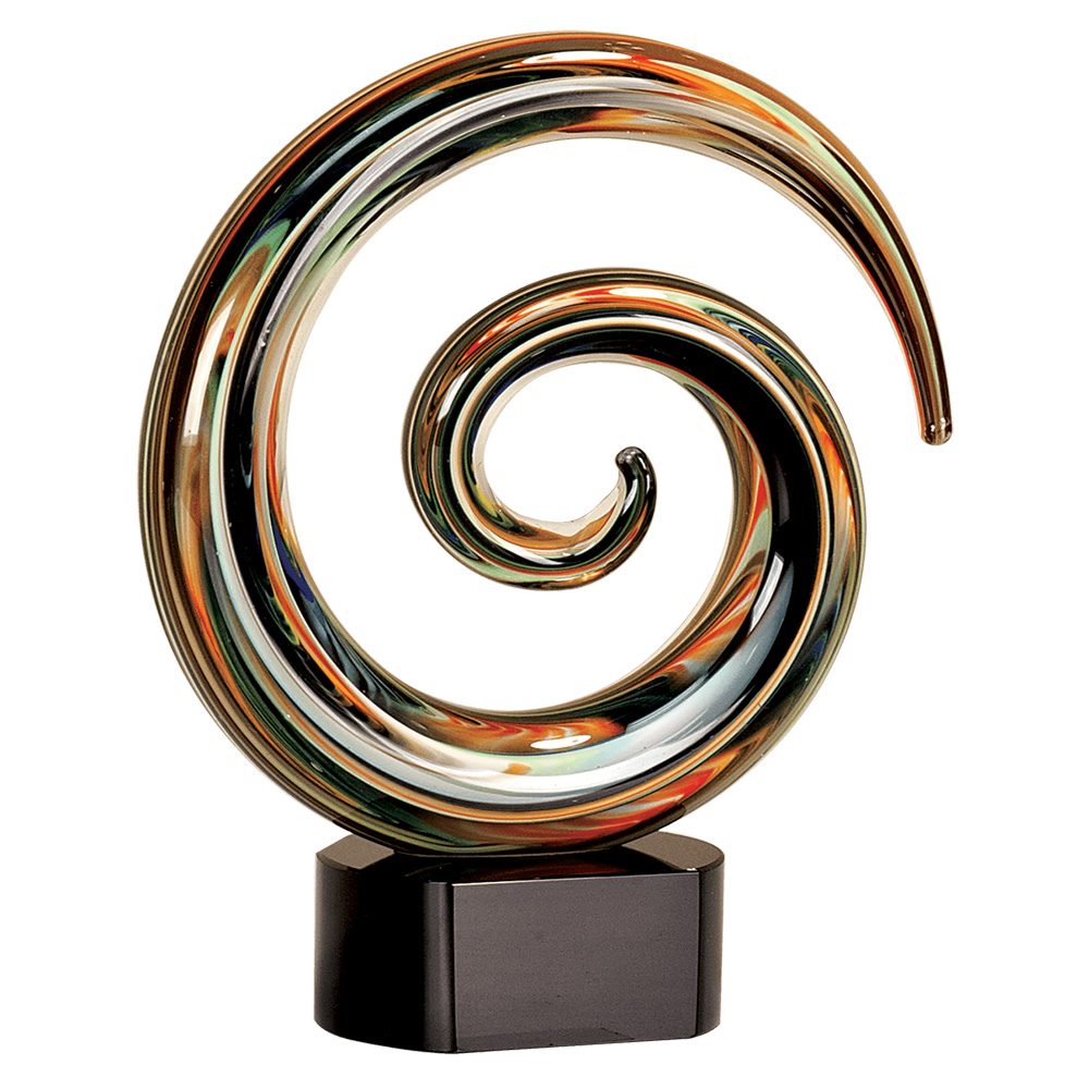 9 1/4" SwirlArt Black Glass 3