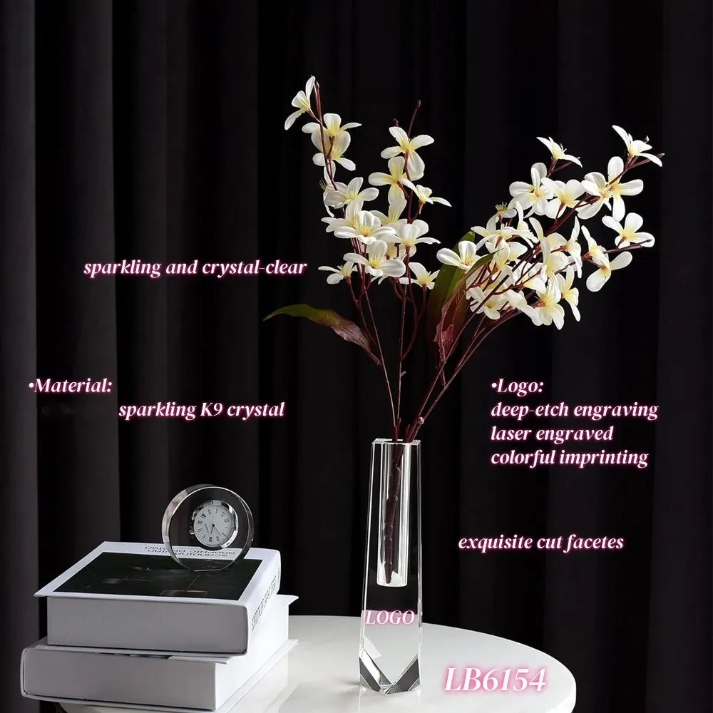 Tall Skinny Crystal Glass Vase for Wedding Centerpiece 1