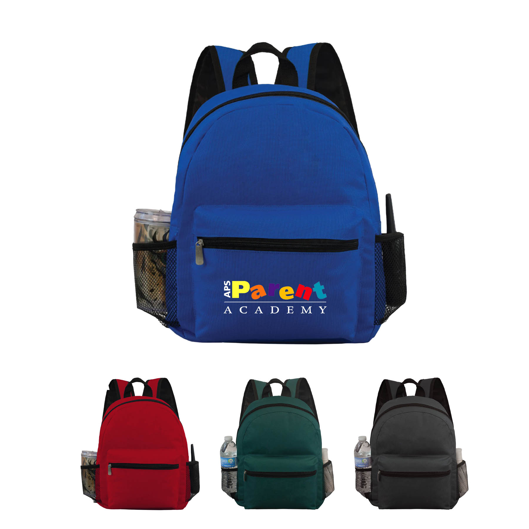600D Polyester Backpack w/Two Sided Mesh Pocket(Bag, Backpack) 2