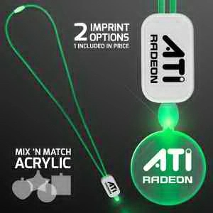 LED Neon Lanyards with Acrylic Circle Pendant 4