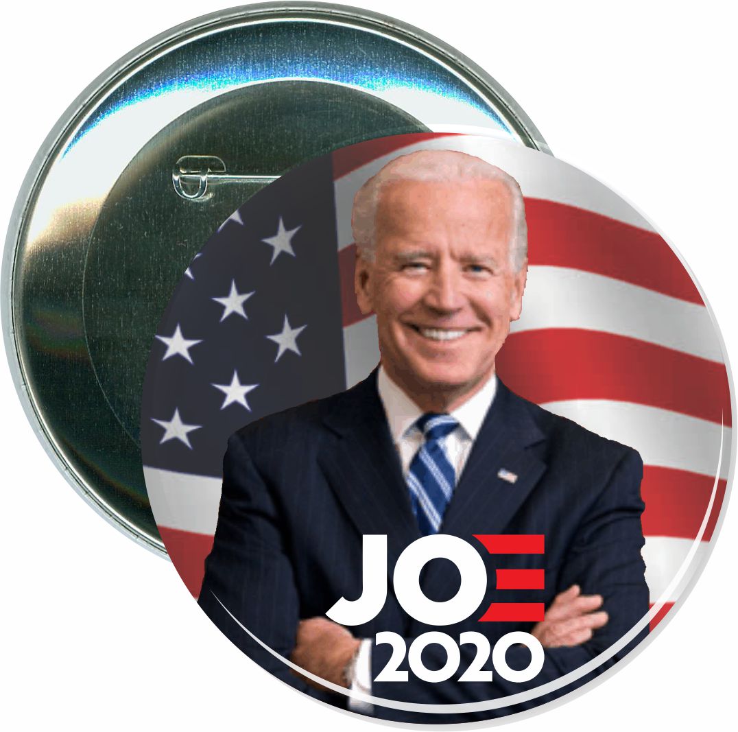 Biden 2020, Joe 2020 flag and photo , Political Button