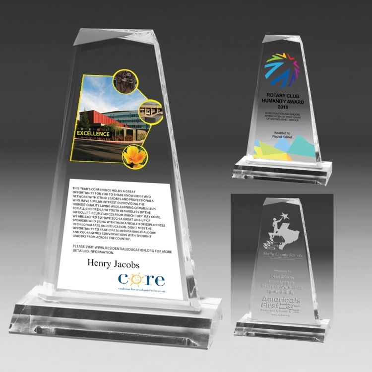 Multi-Faceted Acrylic Award - 8 3/4" - Screen Print 9