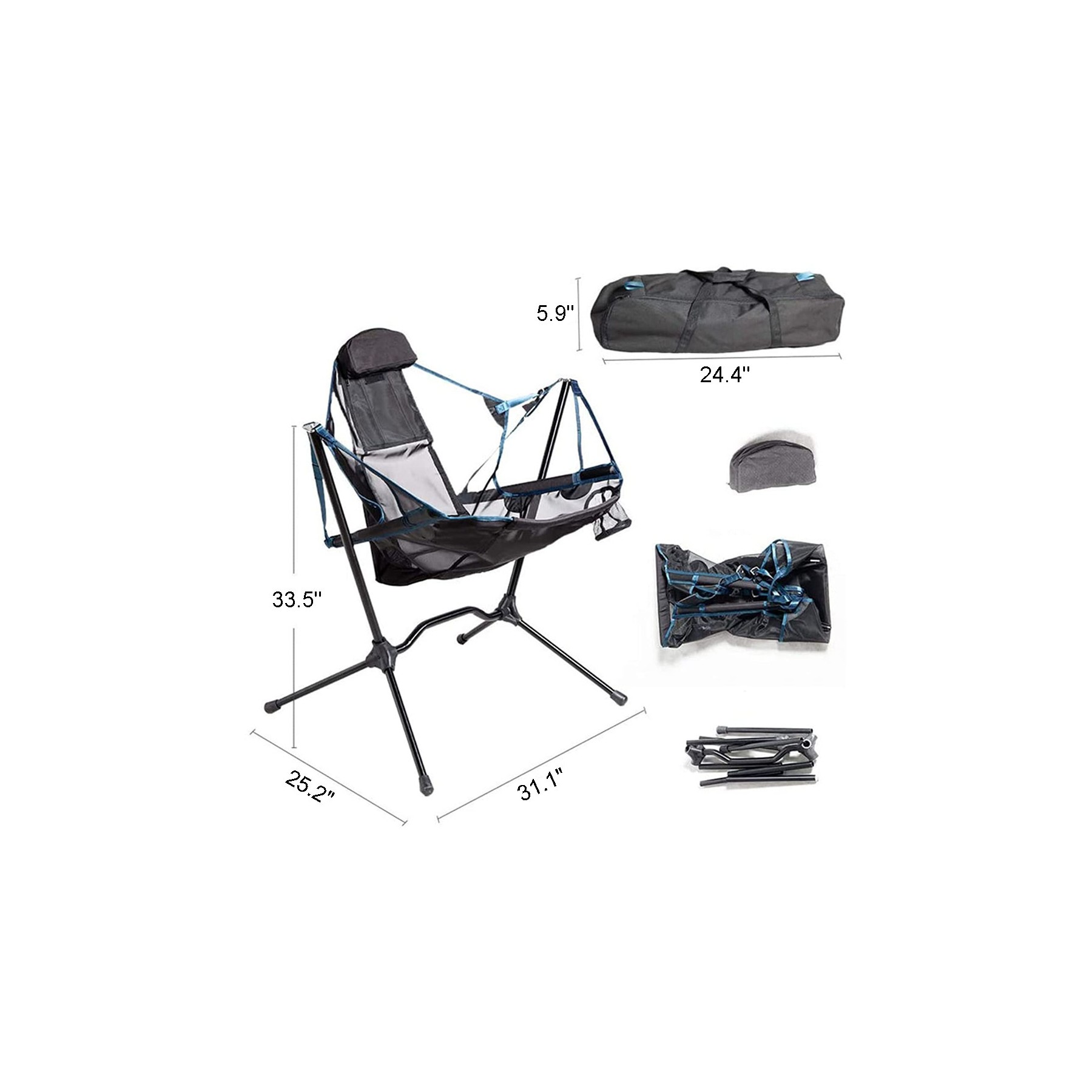 Folding Rocking Chair with Carrying Bag 2