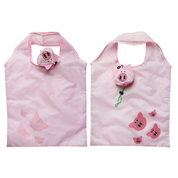 Pig Shaped Folding Shopper Tote Bag, custom tote bag with logo imprint 5