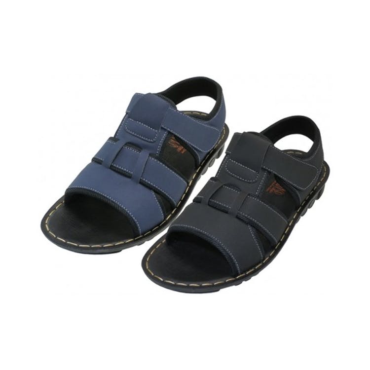 Men's Hiker Strap Sandals - Sizes 7-13 Navy & Black Velcro Closures 2
