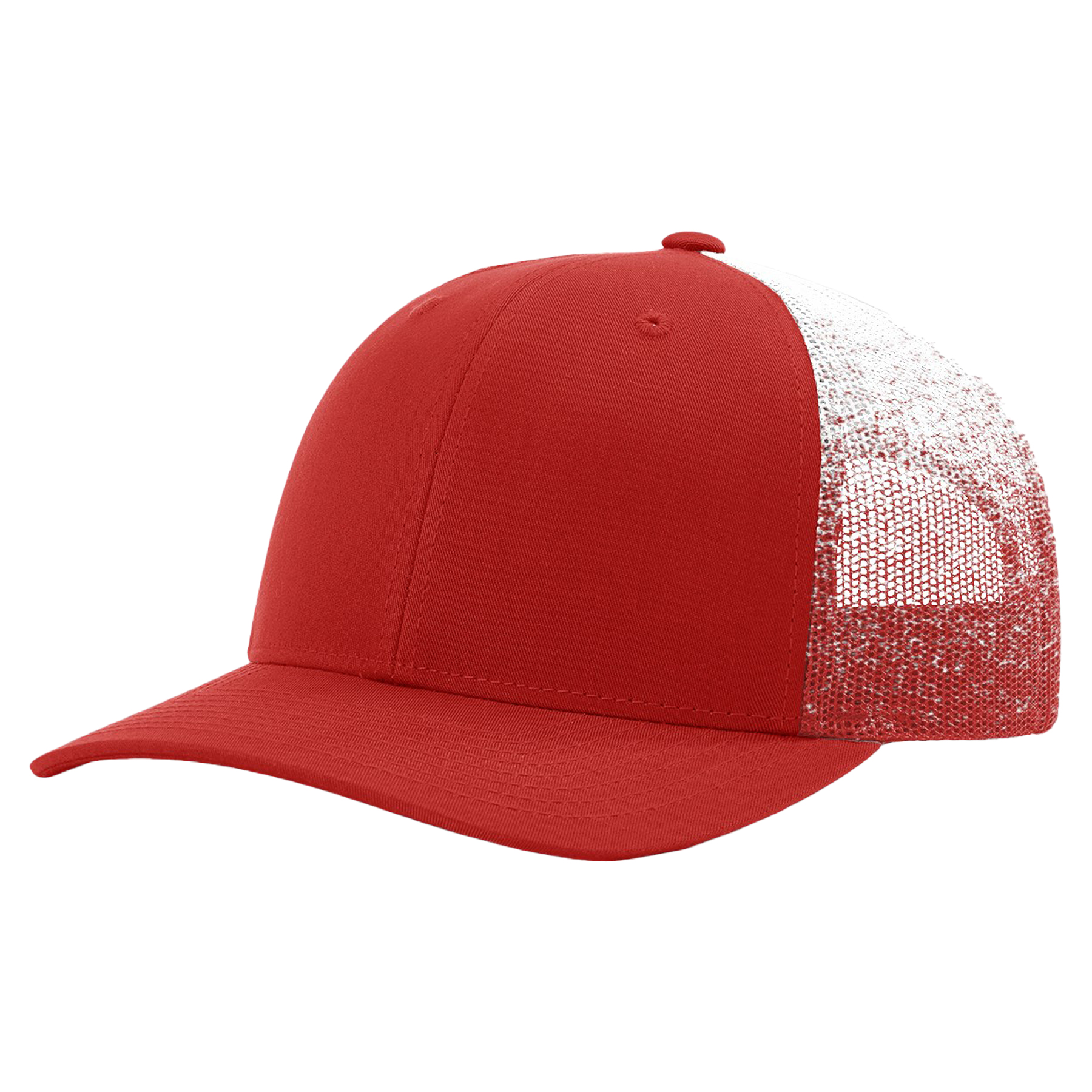 Richardson 112PM Printed Mesh Snapback Trucker Hat w/Leatherette Adhesive Patches or Embroidery 49