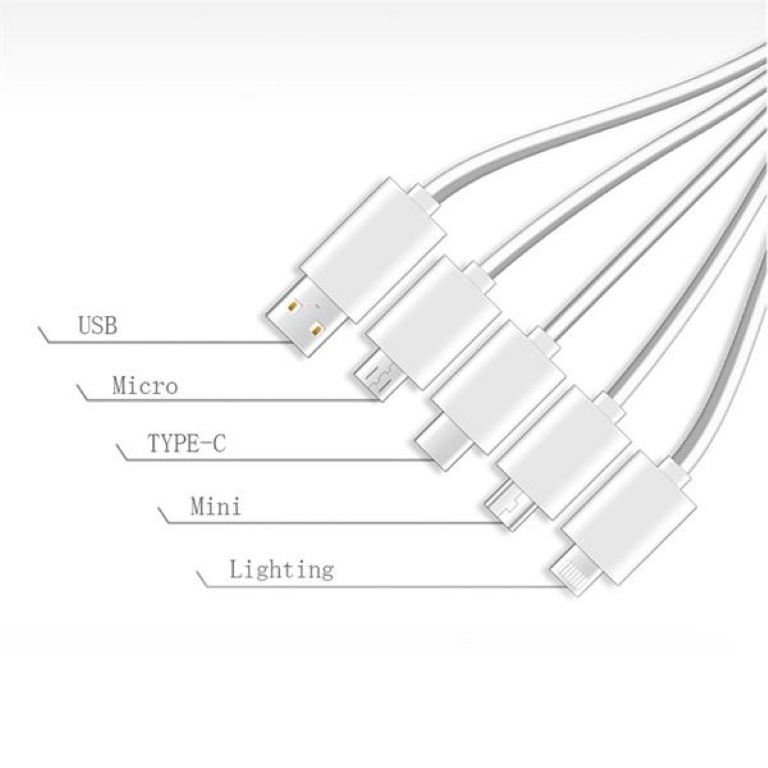 5 in 1 LED Ligthing USB Fast Charging Cable Data Cord 3