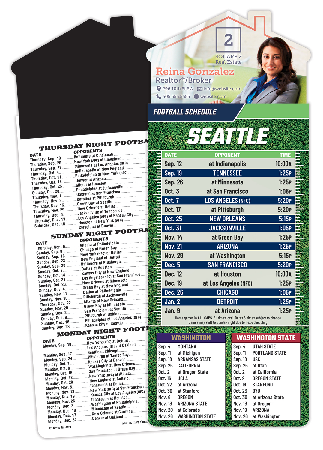 Magna-Card House Shape Magnet Football Schedules (3.5x9)