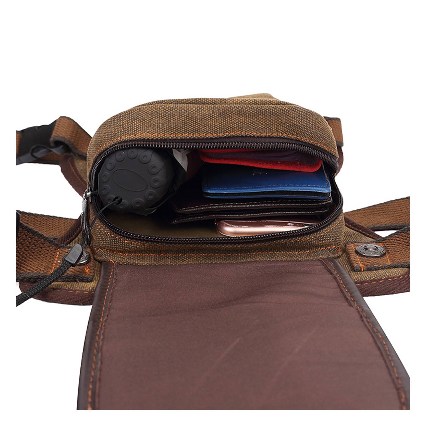 Vintage Canvas Shoulder Messenger Leather Patchwork Bag 5
