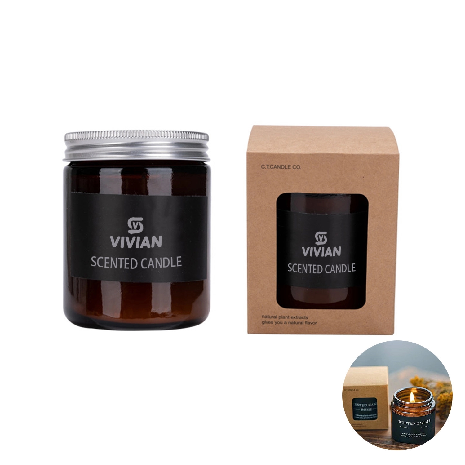 3.2 Oz. Soy Wax Scented Candle In Mason Jar W/ Lid 2