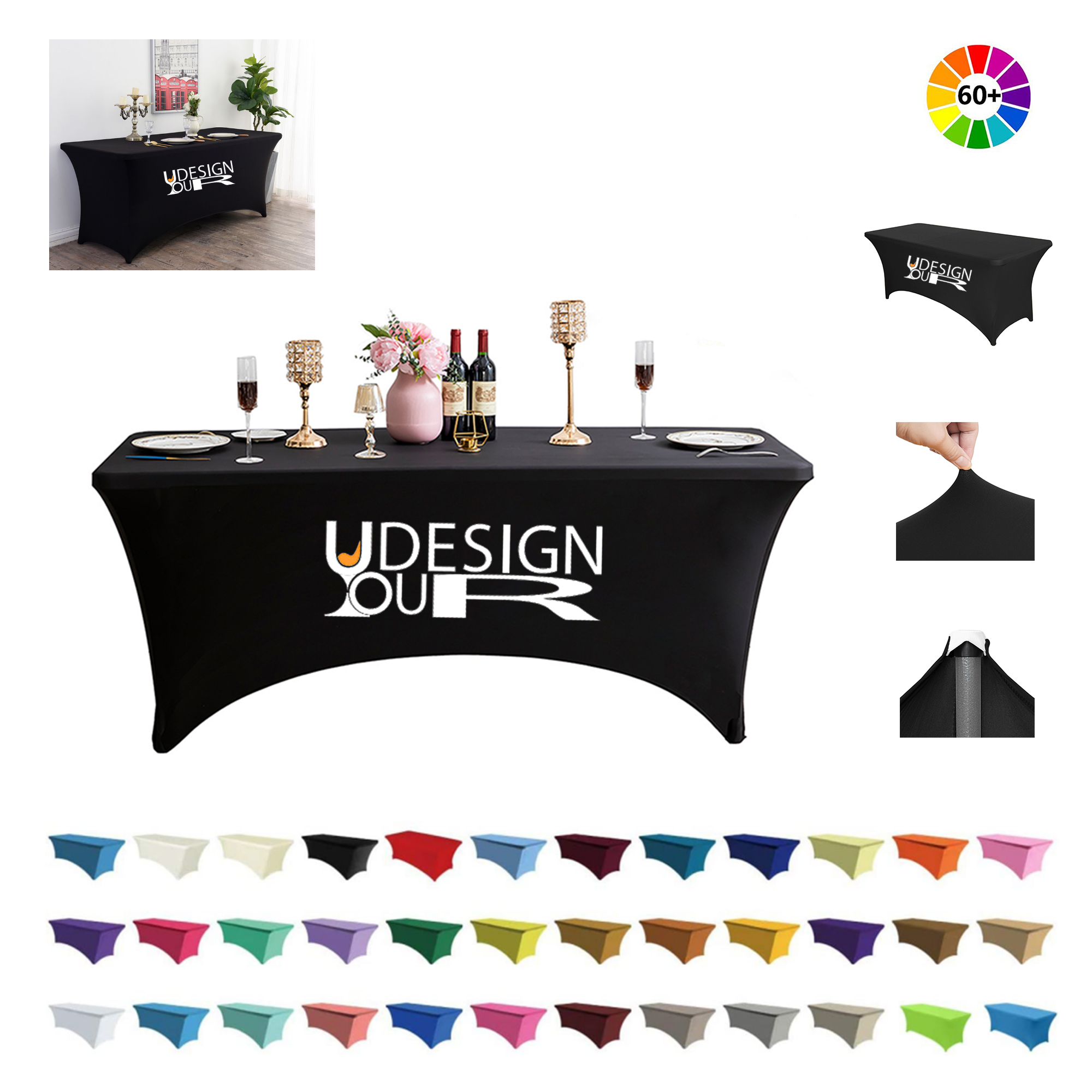 Custom 6FT Full Color Dye-Sublimated Stretch Table Cover 4