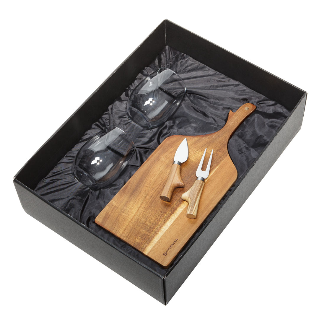 Swissmar® Paddle Board & 2 Stanford Stemless Wine 1