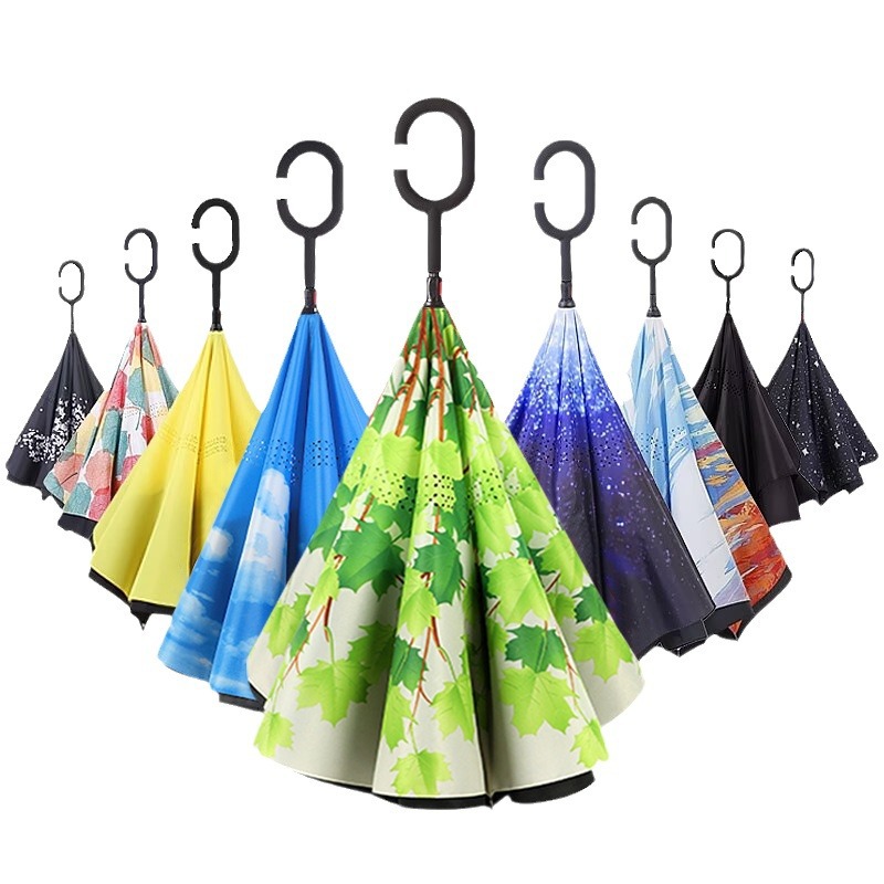 Full Color C Handle Reverse Umbrella 6