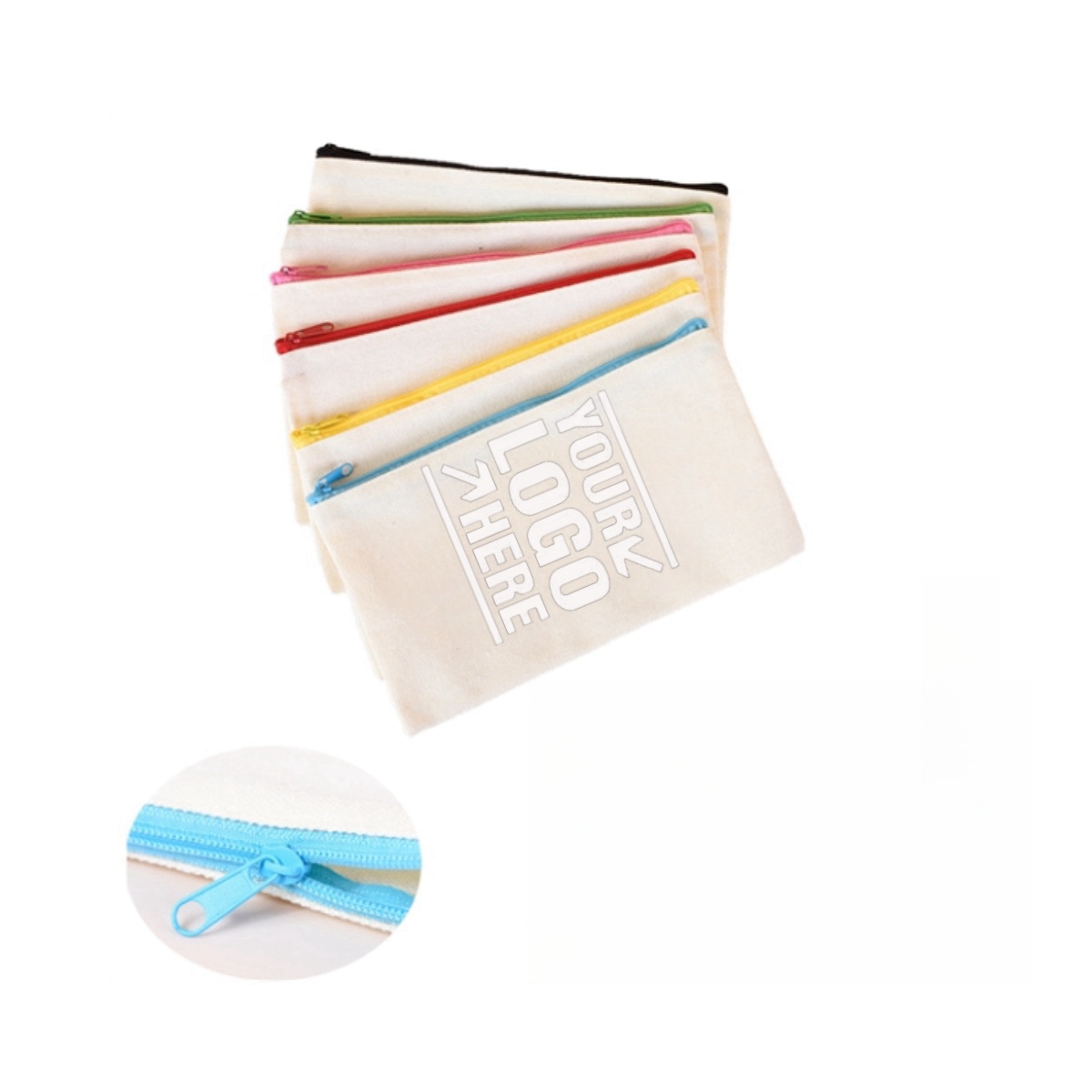 High-End Canvas Pencil Case Featuring a Vibrant Zipper 1