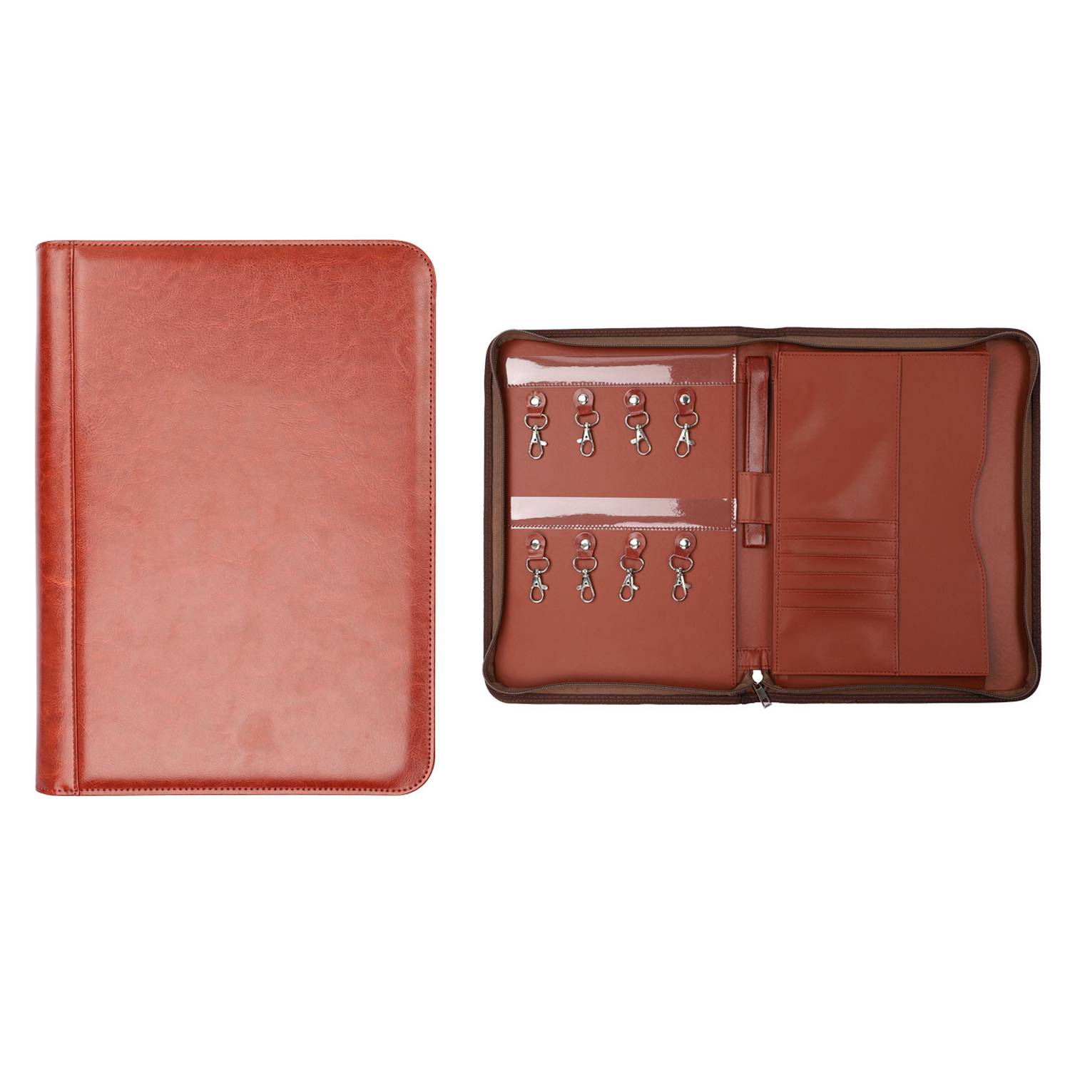 Portable Business PU Leather Key Binder Organizer 3