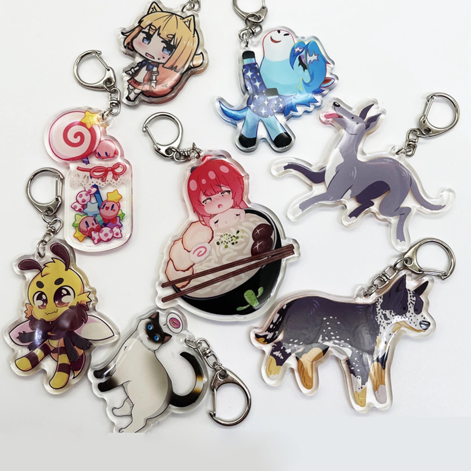 Custom Shap Full Color Double Side Printed Acrylic Keychain 2