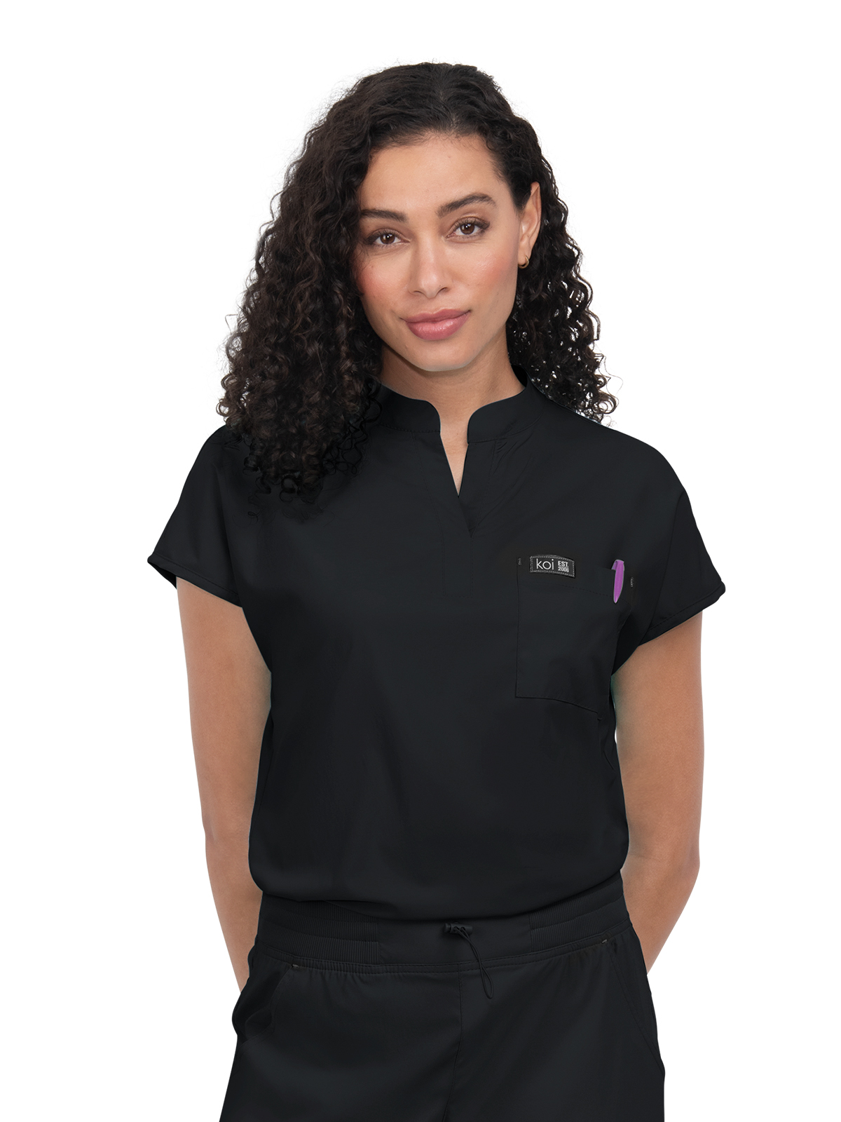 koi - Basics - Women's One-Pocket Stretch Tuck-In Ari Top 1