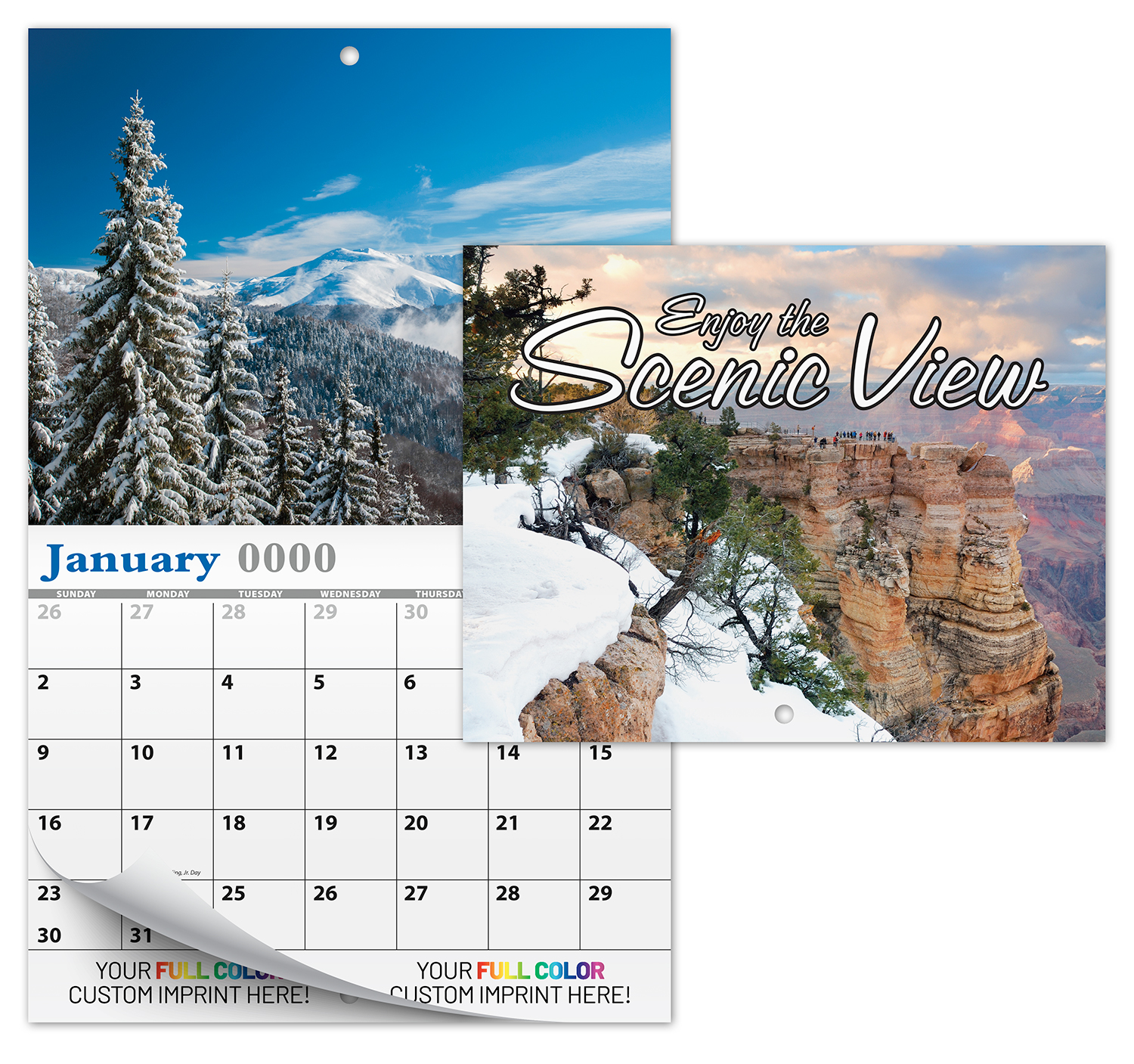 13 Month Custom Appointment Wall Calendar - (High Gloss UV Coated Cover)- SCENIC VIEW 1