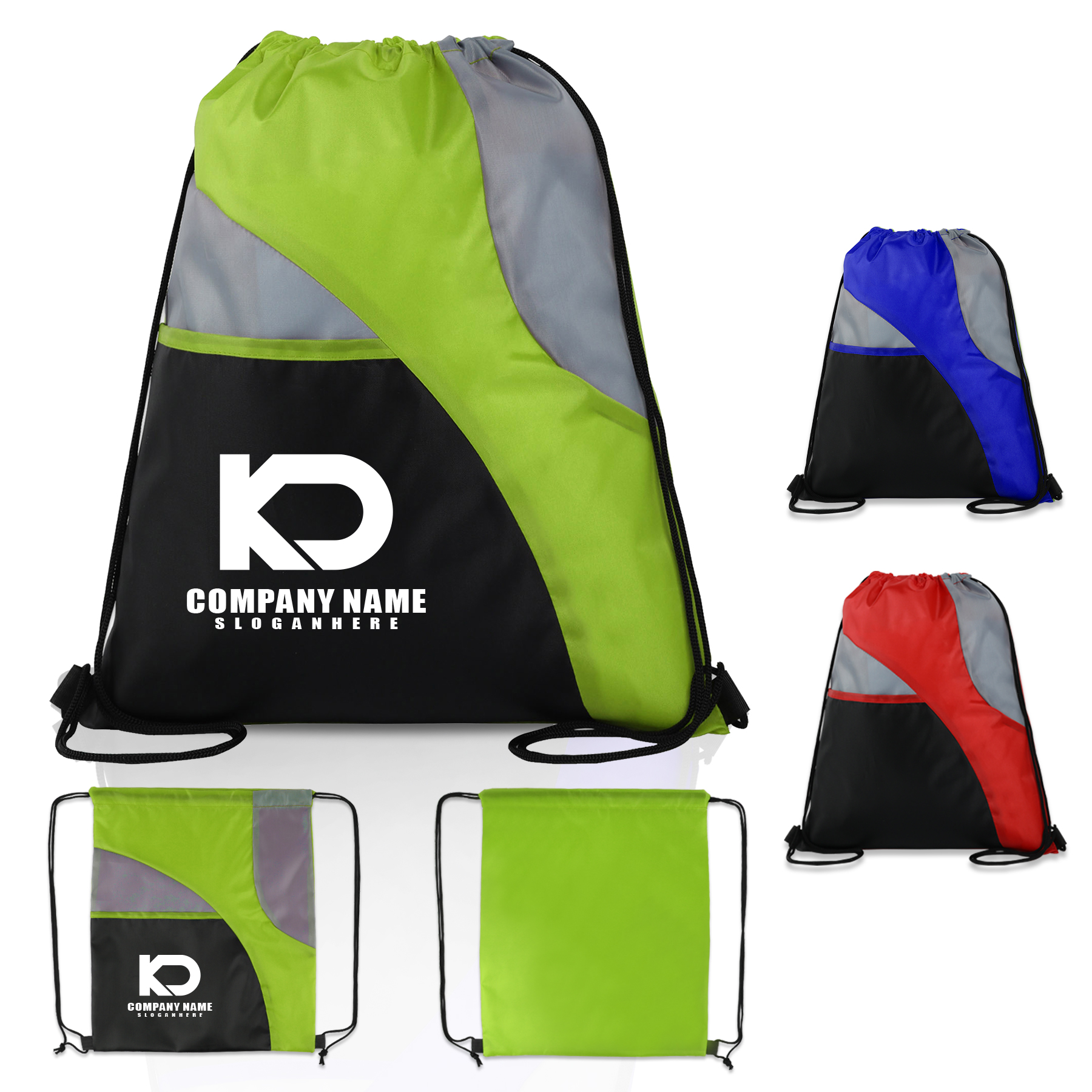 Tri-Color Drawstring Backpack 1