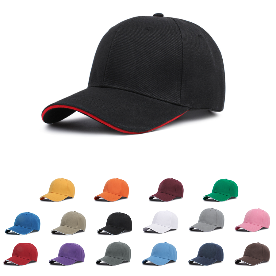 Stock Solid Color Poly Twill 6-Panel Baseball Cap w/ 7