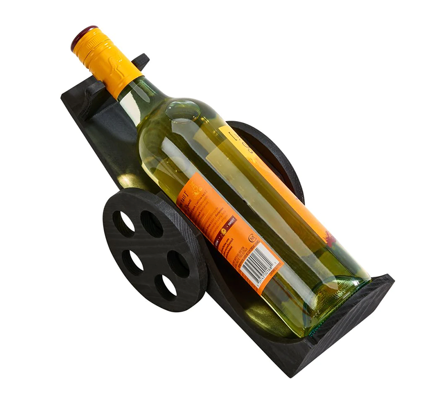 BLACK WOOD WINE CART 3