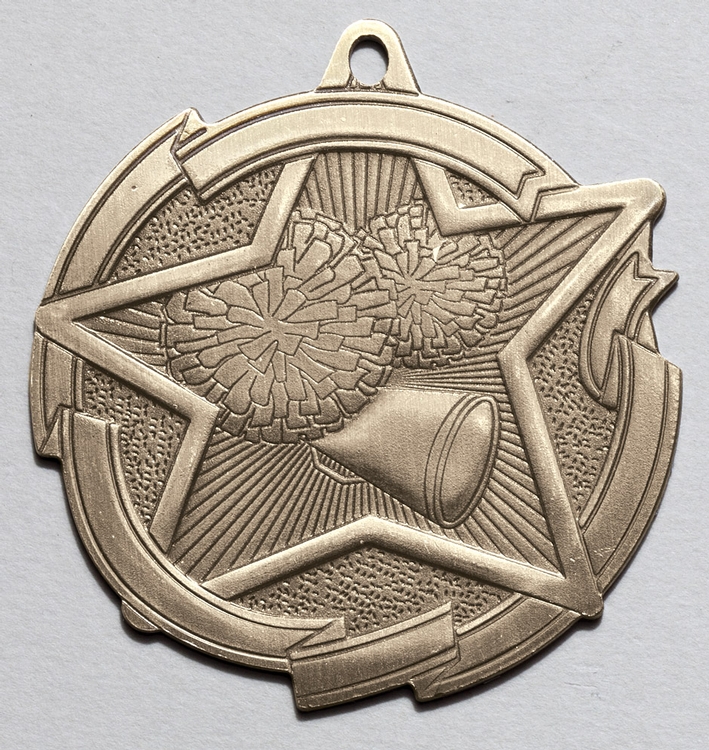 Cheerleading Star Medal 2-3/8" 2