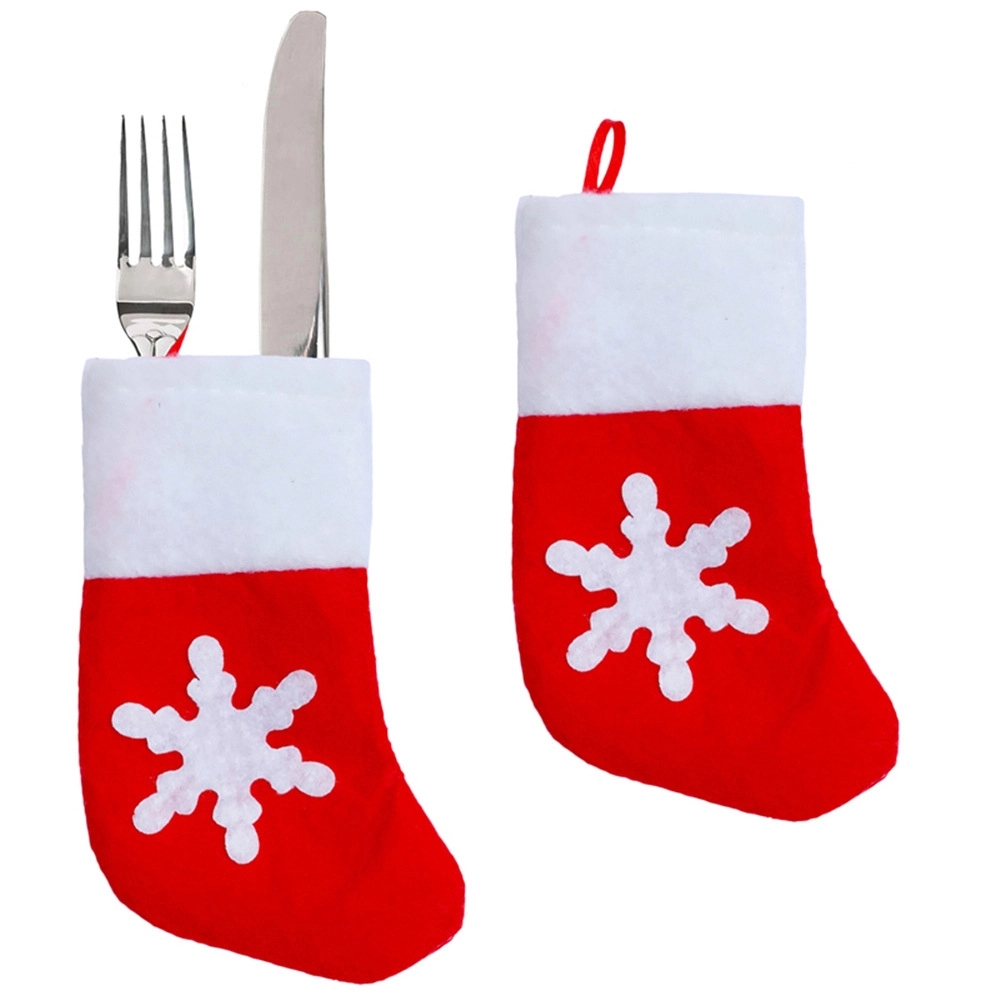 Christmas Socks Decoration Snowflake Tableware Holders 4