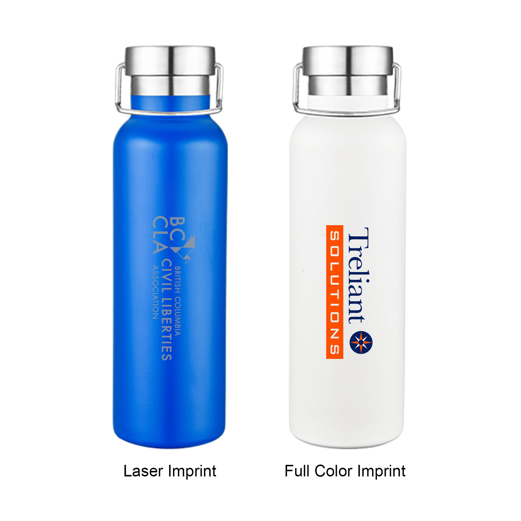 20 oz. Double Wall Stainless Steel Vacuum Water Bottle w/Stainless Steel Lid, custom water bottle with logo imprint 5
