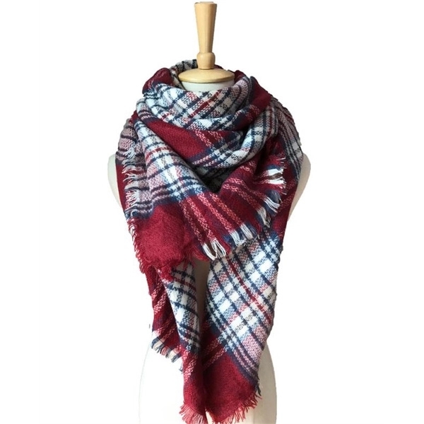 Plaid Blanket Scarf 2