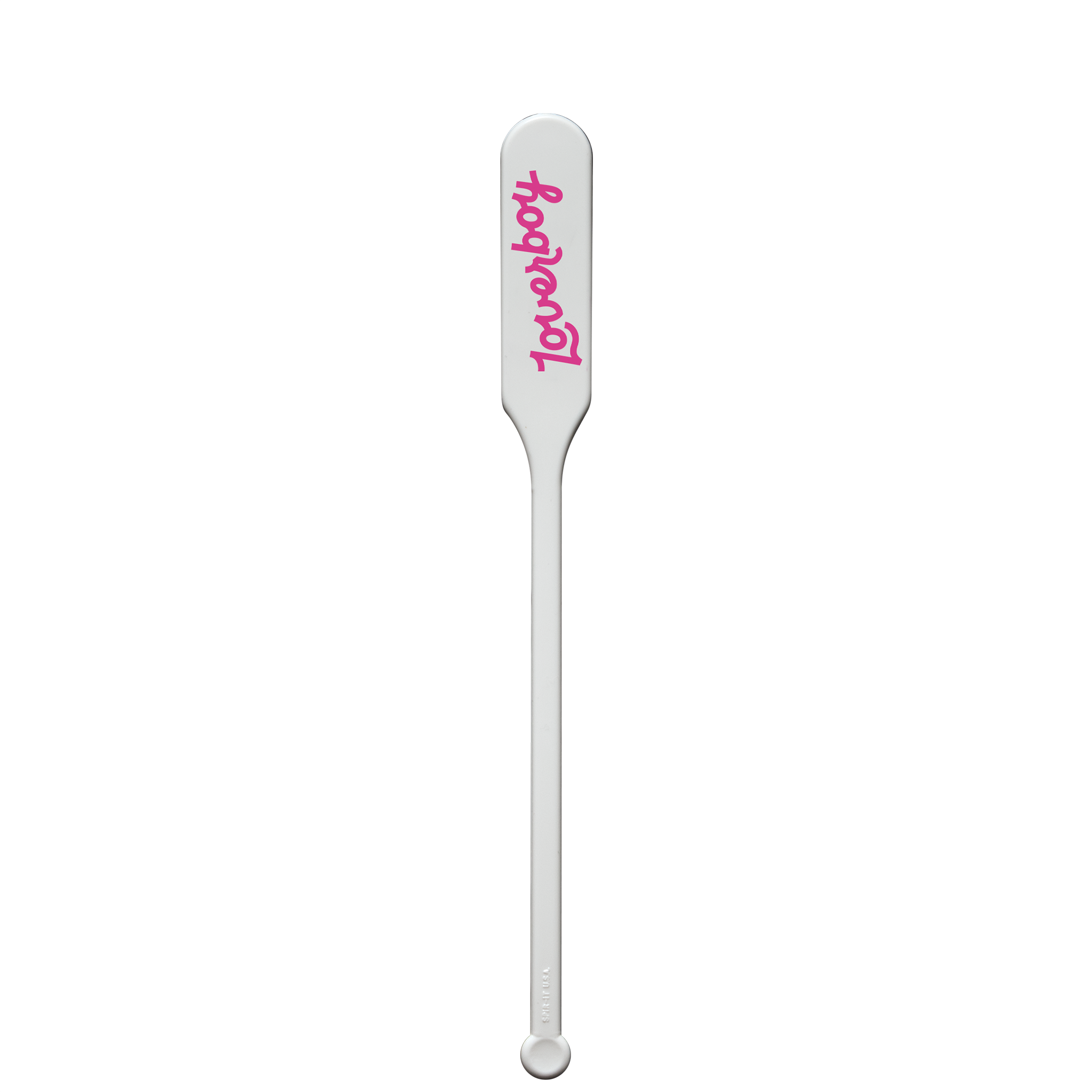 6" Paddle Plastic Drink Stirrer - White 2