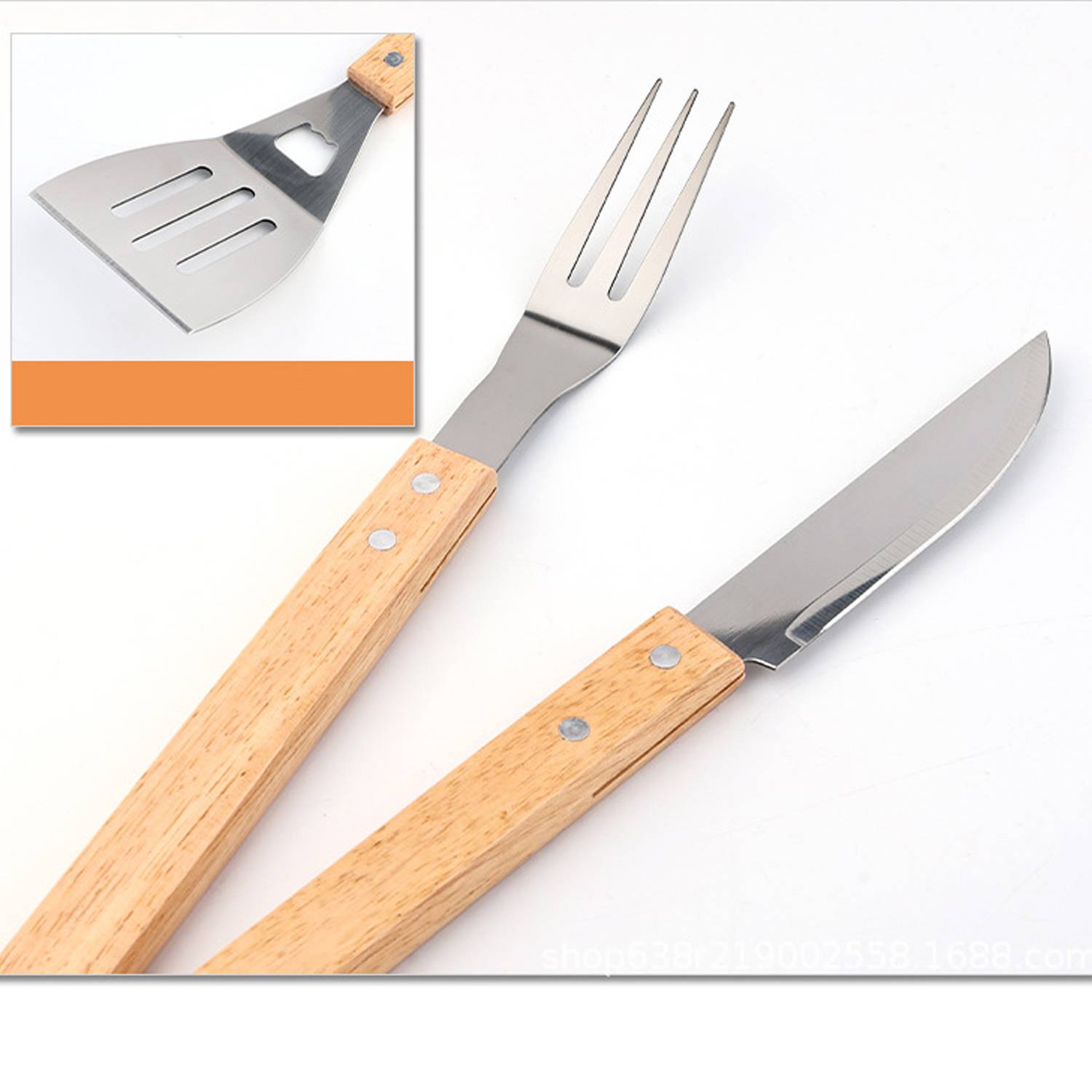 5PCS Stainless Steel BBQ Tool Set w/ Carrying Case 4