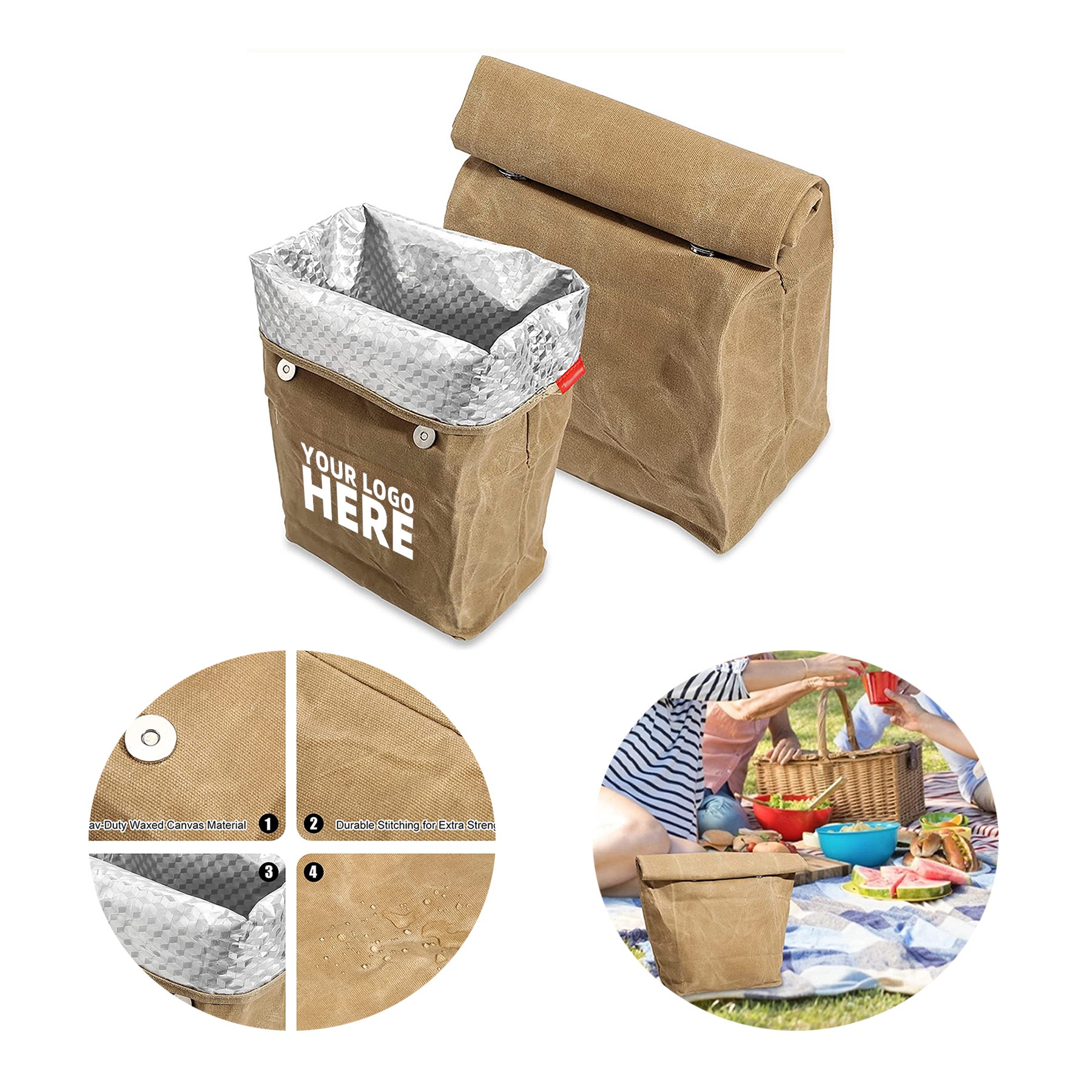 Waxed Canvas Lunch Bag 1