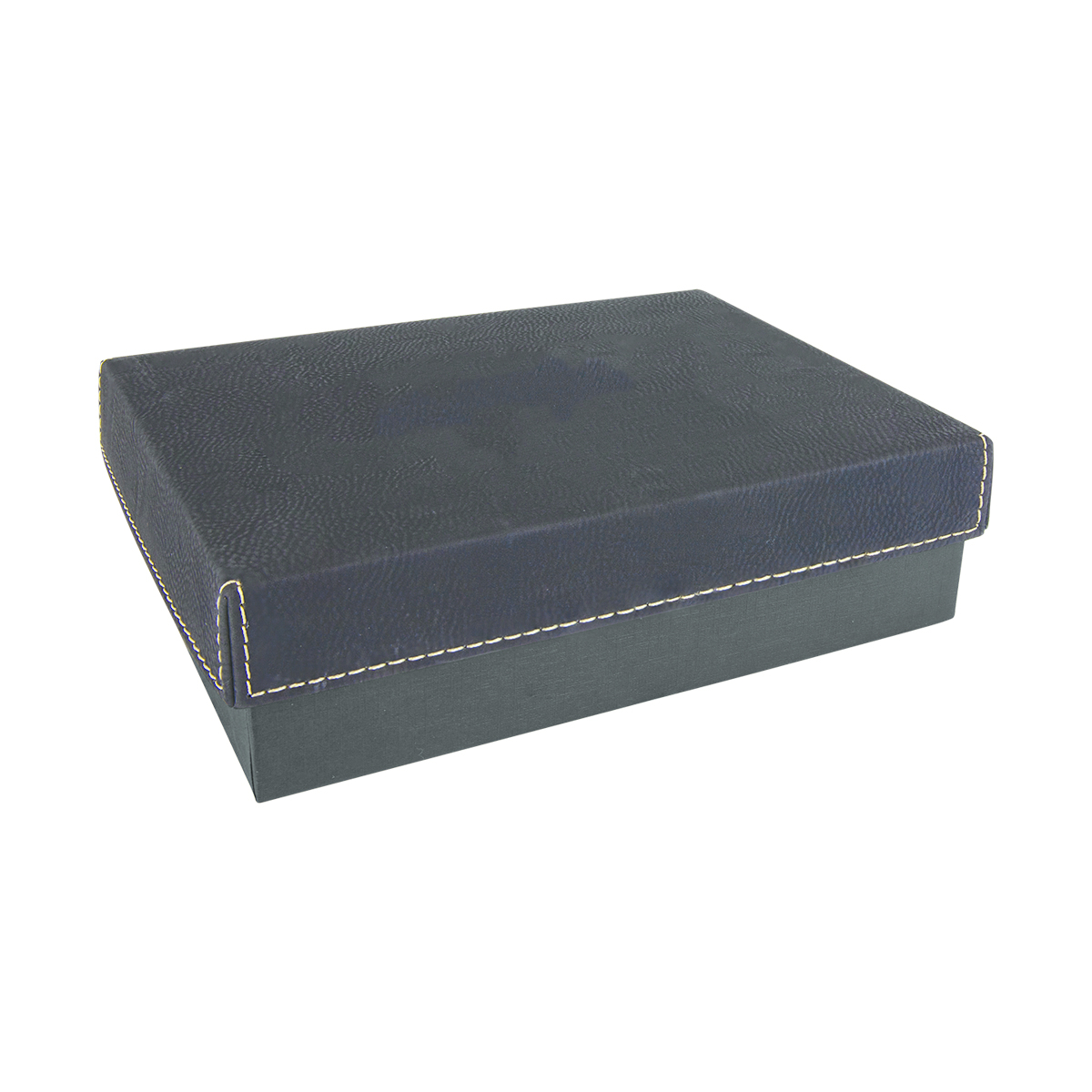 7 3/8" x 5 3/4" Black/Gold Leatherette Gift Box 2