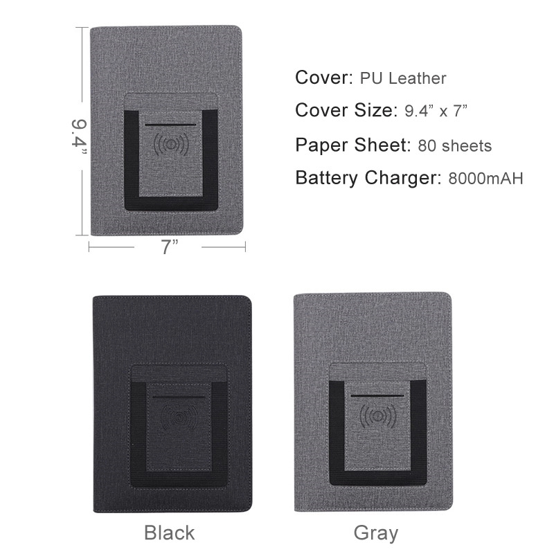 Loose-leaf Charging Notebook with Pockets 4