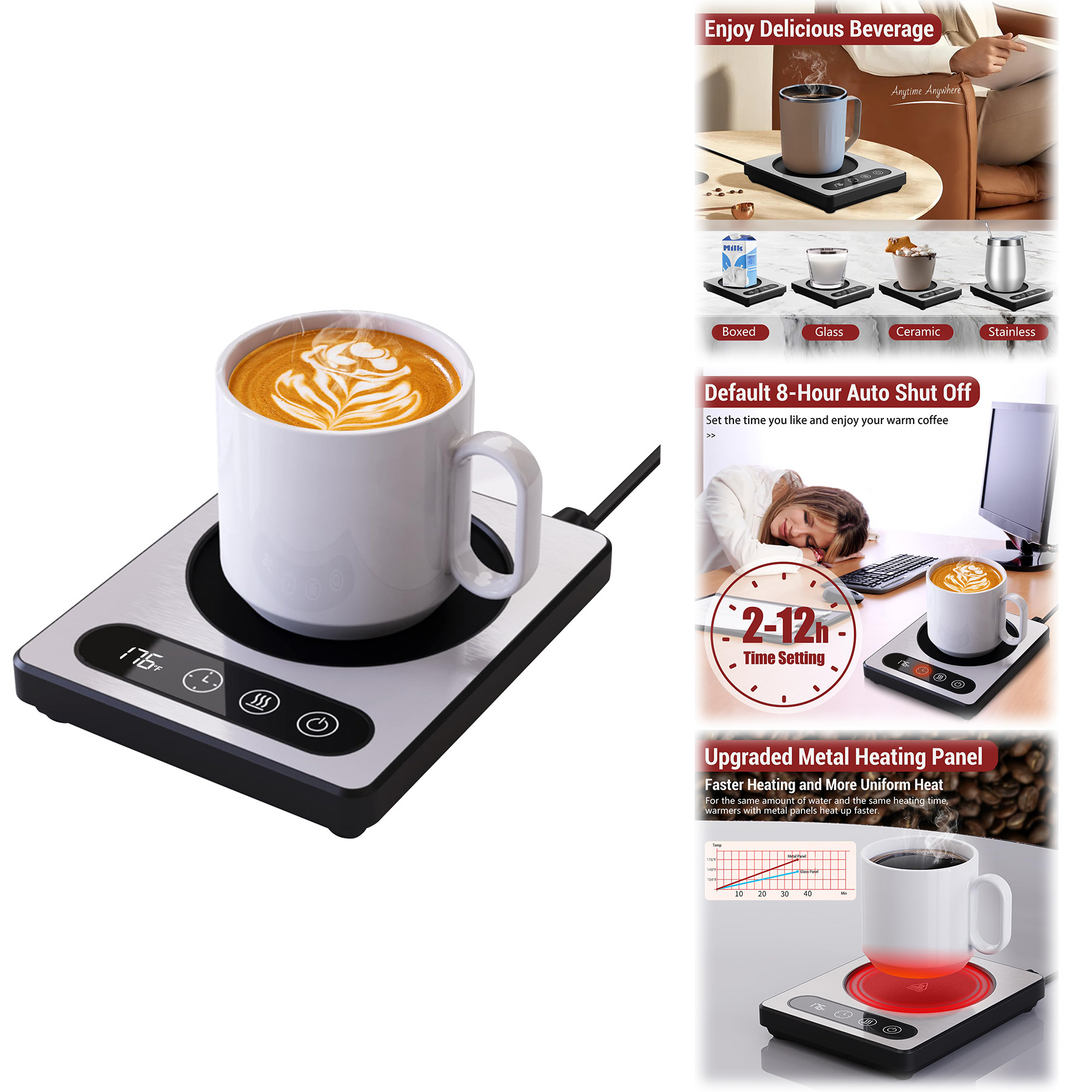 Mug Warmer, Coffee Mug Warmer with LED Display Touch Screen 2