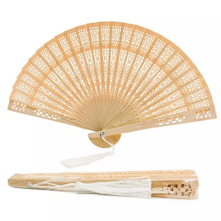 8" Wooden Hand Fans 5