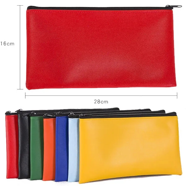 Zipper PU Leather Bank Deposit Bag 1